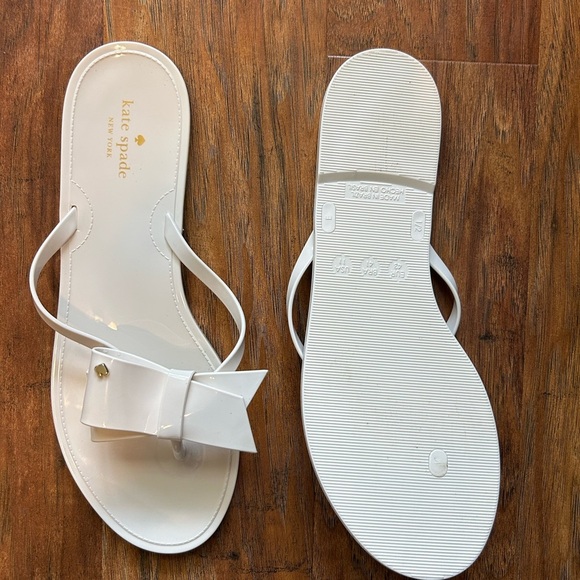 Kate Spade New York Women’s Size 11 Flip Flops Bow Bride Wedding Summer - Picture 7 of 10